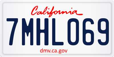 CA license plate 7MHL069