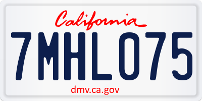 CA license plate 7MHL075