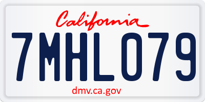CA license plate 7MHL079