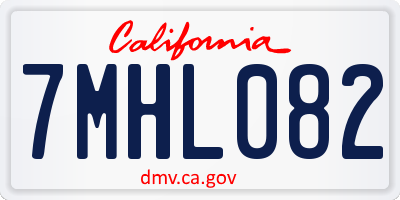 CA license plate 7MHL082