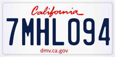 CA license plate 7MHL094