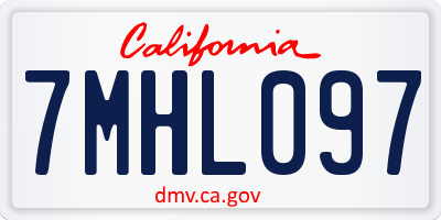 CA license plate 7MHL097