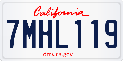 CA license plate 7MHL119