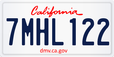 CA license plate 7MHL122
