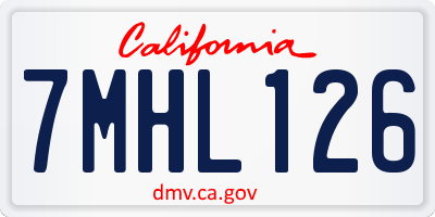 CA license plate 7MHL126