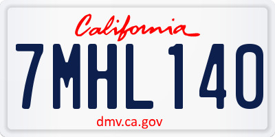 CA license plate 7MHL140