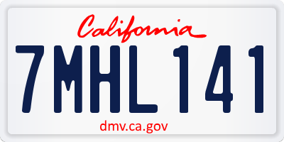 CA license plate 7MHL141