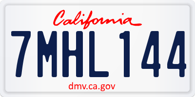 CA license plate 7MHL144