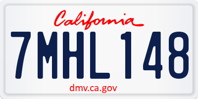 CA license plate 7MHL148