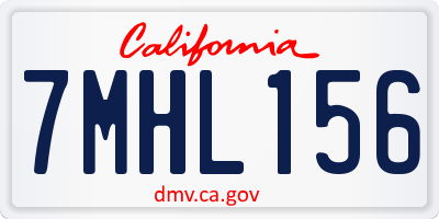 CA license plate 7MHL156