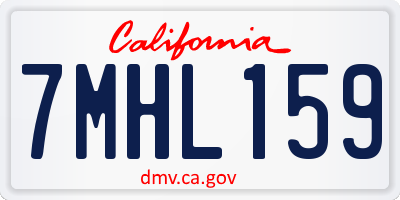 CA license plate 7MHL159
