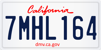 CA license plate 7MHL164