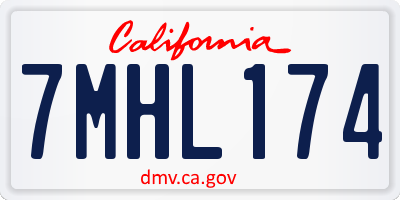 CA license plate 7MHL174