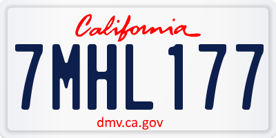 CA license plate 7MHL177