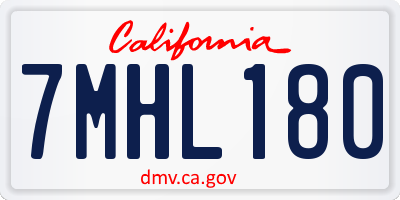 CA license plate 7MHL180