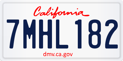 CA license plate 7MHL182