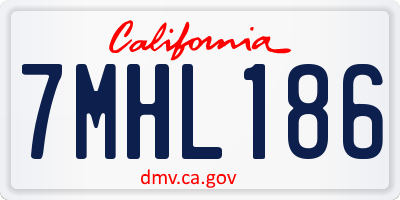 CA license plate 7MHL186