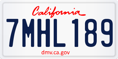 CA license plate 7MHL189