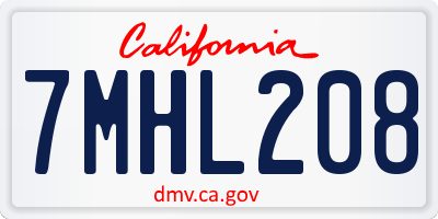 CA license plate 7MHL208