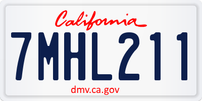 CA license plate 7MHL211