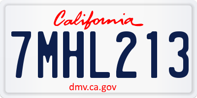CA license plate 7MHL213