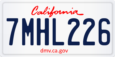 CA license plate 7MHL226