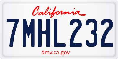 CA license plate 7MHL232