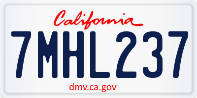 CA license plate 7MHL237