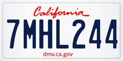 CA license plate 7MHL244