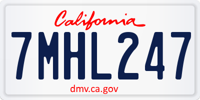 CA license plate 7MHL247