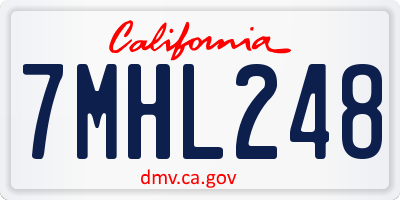 CA license plate 7MHL248
