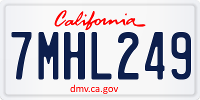CA license plate 7MHL249