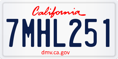 CA license plate 7MHL251