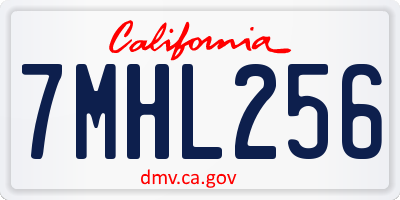 CA license plate 7MHL256