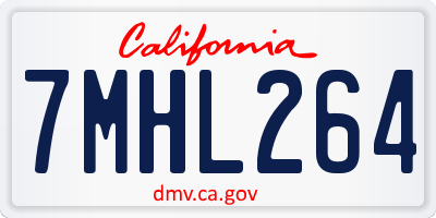 CA license plate 7MHL264