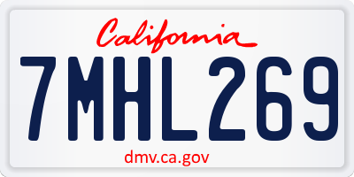 CA license plate 7MHL269