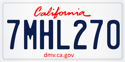 CA license plate 7MHL270