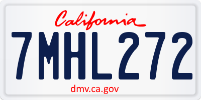 CA license plate 7MHL272
