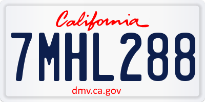 CA license plate 7MHL288