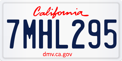 CA license plate 7MHL295