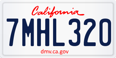 CA license plate 7MHL320