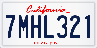 CA license plate 7MHL321