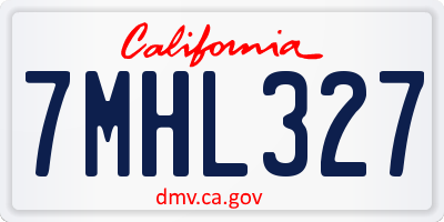 CA license plate 7MHL327