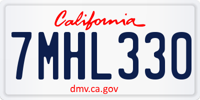 CA license plate 7MHL330
