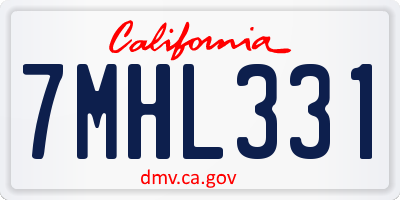 CA license plate 7MHL331