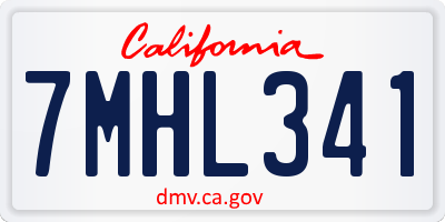 CA license plate 7MHL341