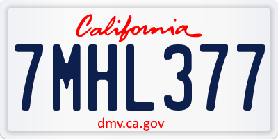 CA license plate 7MHL377