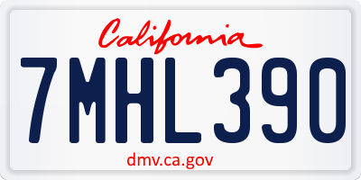 CA license plate 7MHL390