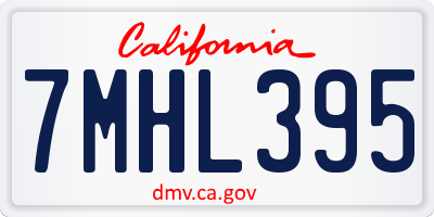 CA license plate 7MHL395