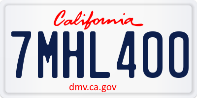 CA license plate 7MHL400